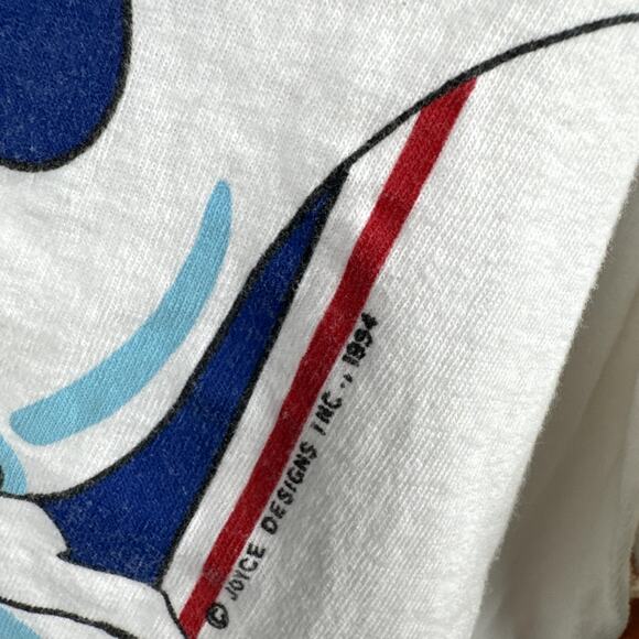 Vintage Seal Shirt One Size White Short Sleeve Cold Nose Warm Heart Cute USA 90s - Picture 6 of 9